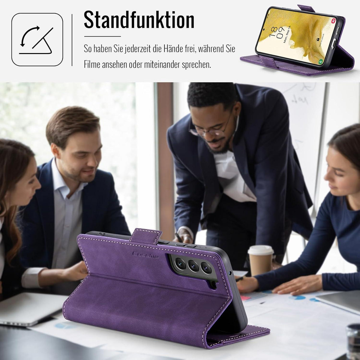 Samsung Galaxy S22 5G Handyhülle PU Leder Klapphülle RFID Schutz