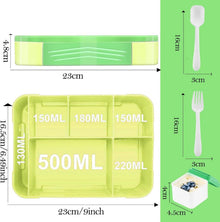 Lunchbox Kinder Bagger Muster Bento Box mit Fächern 1330ml