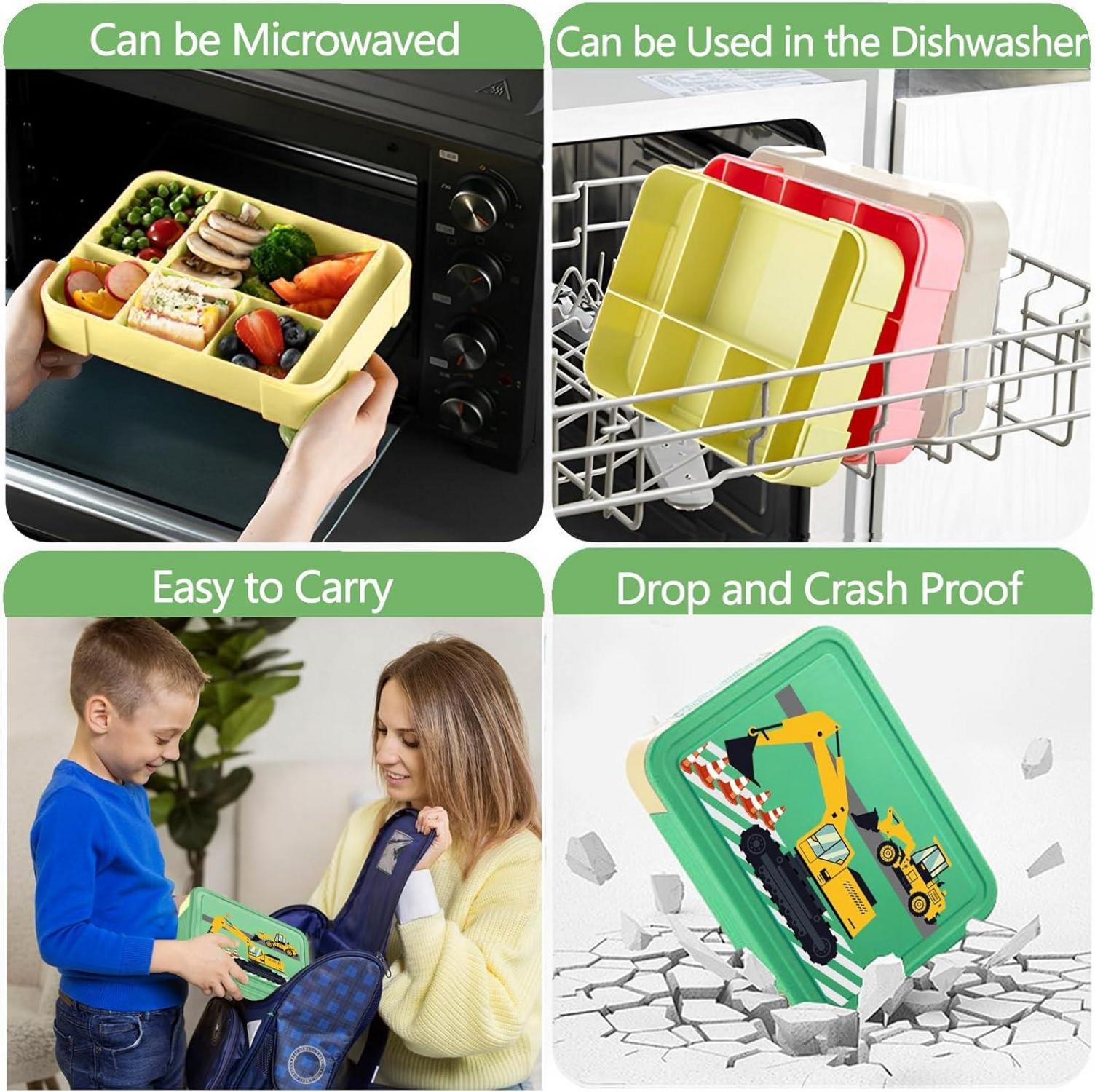Yskmefun Brotdose Kinder Bagger Lunchbox mit Fächern Vesperbox BPA frei