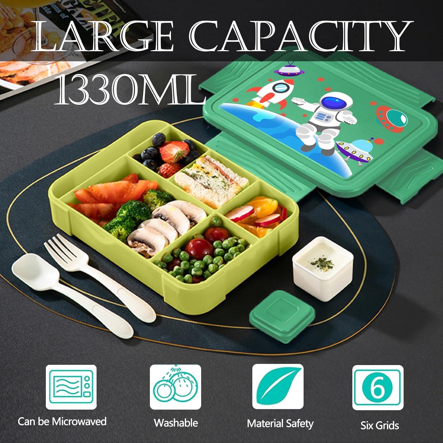 Brotdose Kinder mit Fächern 1300ml Lunchbox Auslaufsicher Bento Box
