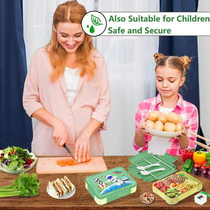 Brotdose Kinder 1300ml Lunchbox Auslaufsicher Bento Box 5 Fächer