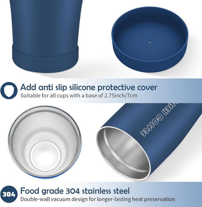 Aolieh 30OZ Thermobecher mit Stroh und 2 Deckeln Marineblau