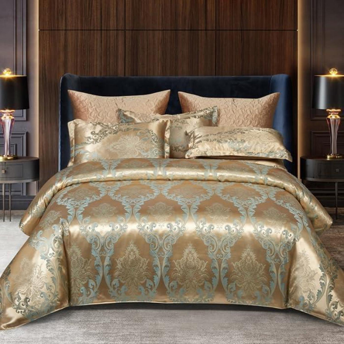 Goldene Satin Bettwäsche 135x200cm - 4tlg. Set