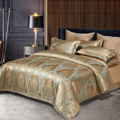 Goldene Satin Bettwäsche 135x200cm - 4tlg. Set