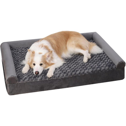 Orthopädisches Hundebett XL Grau mit erhöhten Rändern