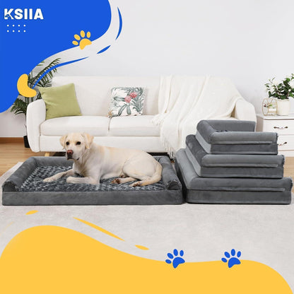 Orthopädisches Hundebett XL Grau mit erhöhten Rändern