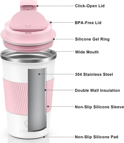 Isolierbecher Edelstahl 380ml Vakuum Reisebecher Thermo Mug