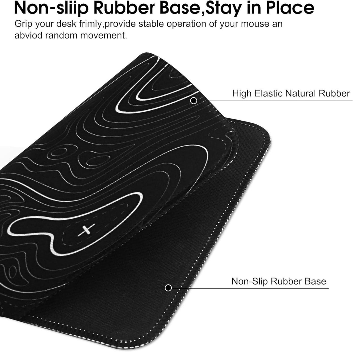 HoYiXi Mauspad Set 2er Pack Schwarz 270 x 210 x 3 mm wasserfest vernähte Kanten rutschfester Gummiboden