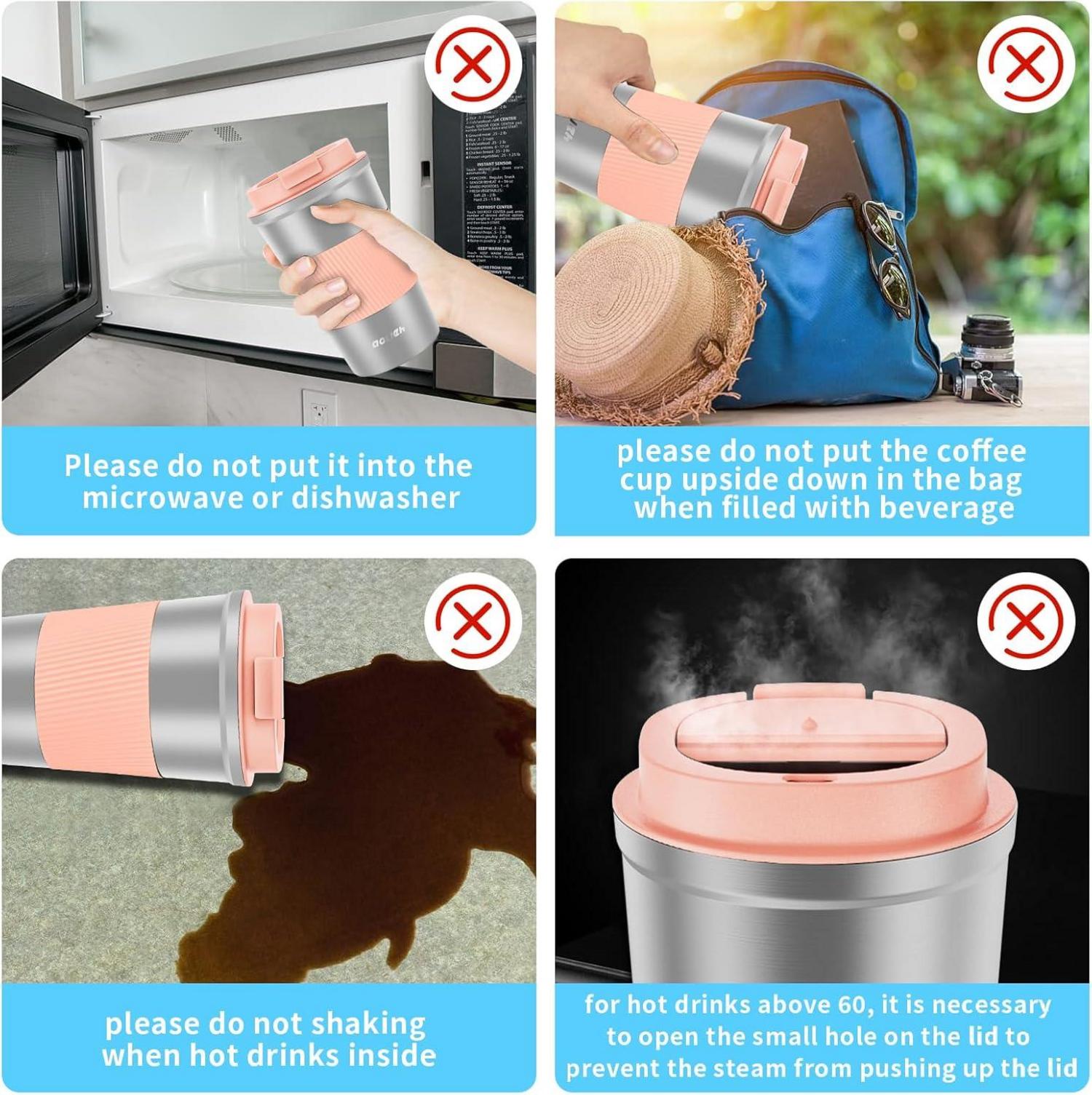 Thermobecher Kaffeebecher Auslaufsicher Edelstahl 380ML Travel Mug