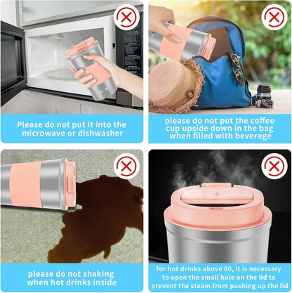 Thermobecher Kaffeebecher Auslaufsicher Edelstahl 380ML Travel Mug
