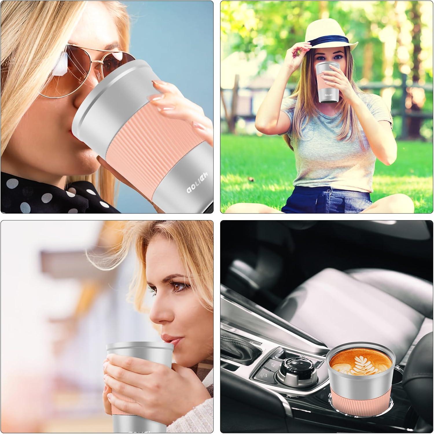 Aolieh Thermobecher Edelstahl Kaffeebecher Auslaufsicher 380ML
