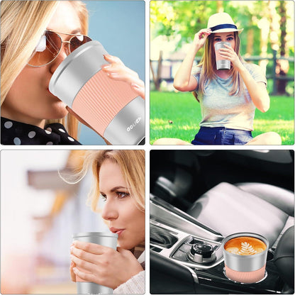 Aolieh Thermobecher Edelstahl Kaffeebecher Auslaufsicher 380ML