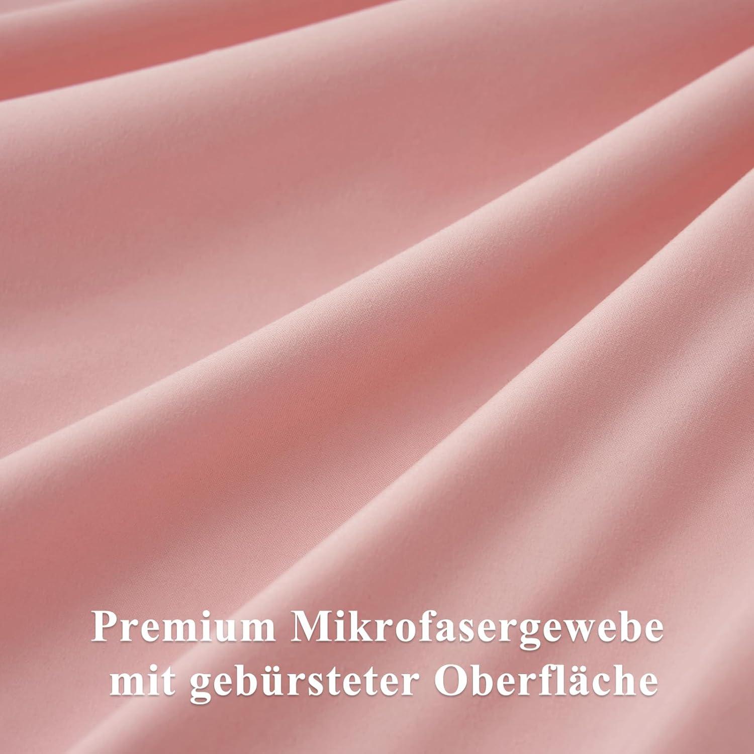 Kissenbezug 40x80 Pfirsch Rosa 2er Set Mikrofaser Weich Reißverschluss
