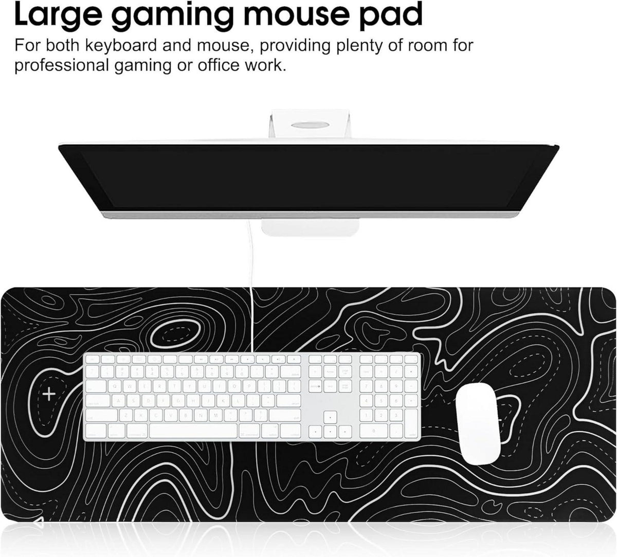 XXL Gaming Mauspad 600 x 300 x 3 mm Schwarz, Anti-Rutsch