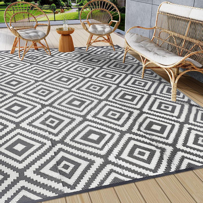 Wetterfester Outdoor Teppich Grau 180x270 cm – Wasserfest & Leicht