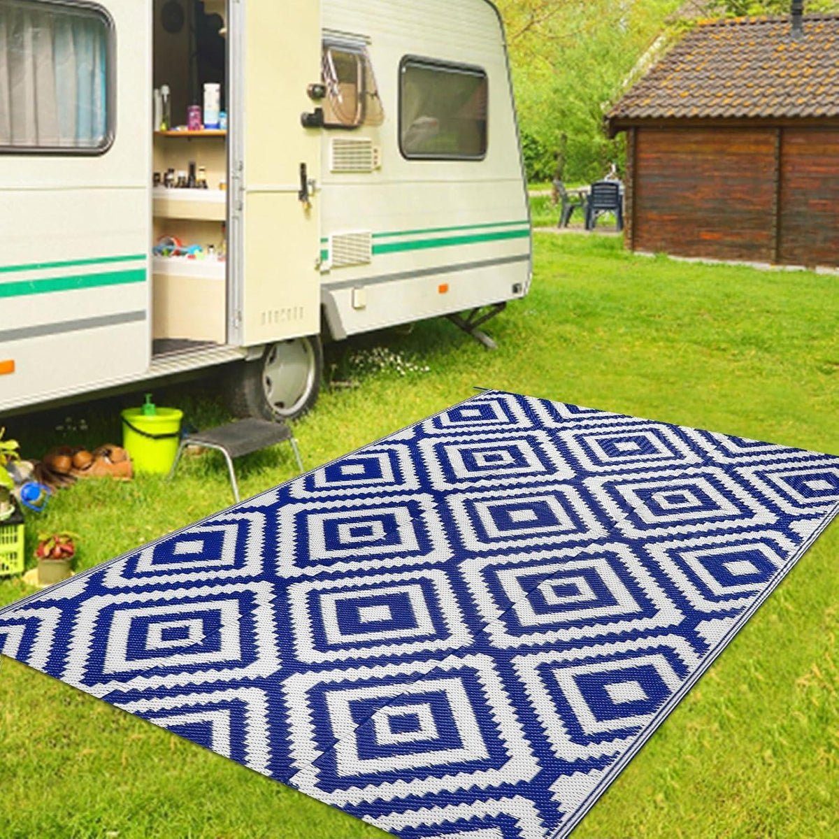 Wetterfester Outdoor Teppich 120x180cm Terrasse Balkon Garten Camping