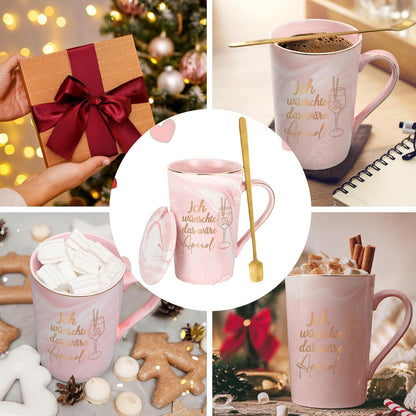 Große Marmor Kaffeetasse 400ml Aperol Spruch Geschenk Frauen Freundinnen