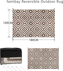 Outdoor Teppich 120x180cm wasserdicht Wendbar Leichtgewicht