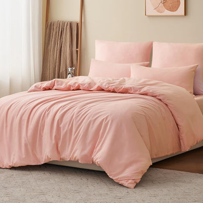 Bettwäsche 220x240 3teilig Rosa Mikrofaser Set mit