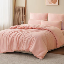 Bettwäsche 200x200 Pfirsch Rosa Set mit Kissenbezügen aus