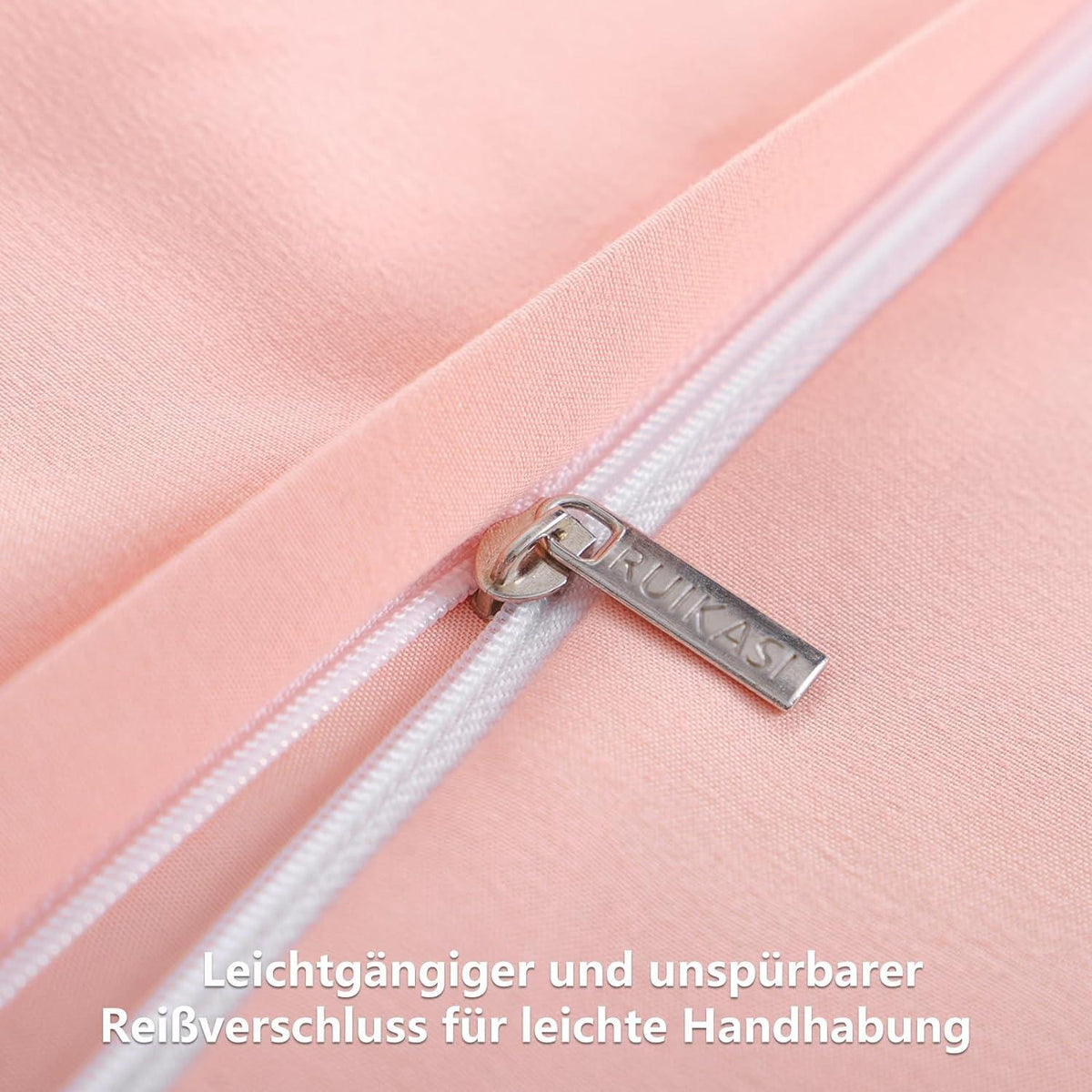Bettwäsche 200x200 3teilig Pfirsch Rosa Mikrofaser Weich & Bügelfrei