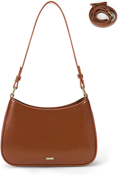 Kleine Damen Handtasche PU Leder Schultertasche elegant Braun