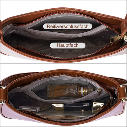 TIAASTAP Damen Handtasche Schultertasche PU Leder Klein Elegant Braun