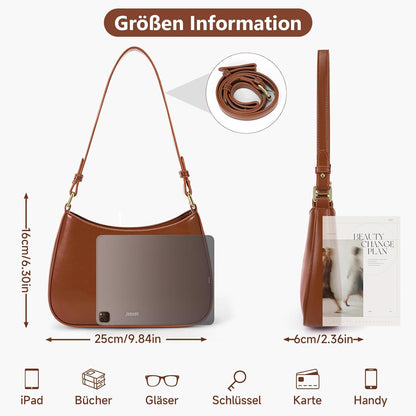 Damen Handtasche Hobo Bag PU Leder Umhängetasche Y2K Schultertasche