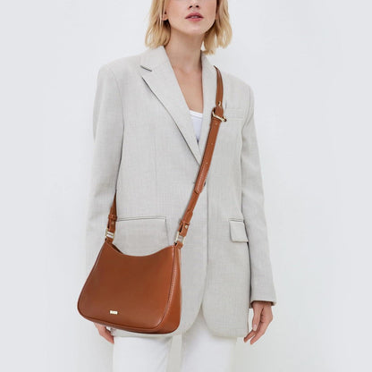 Handtasche Damen mini Hobo Bag Umhängetasche Y2K PU Leder Braun