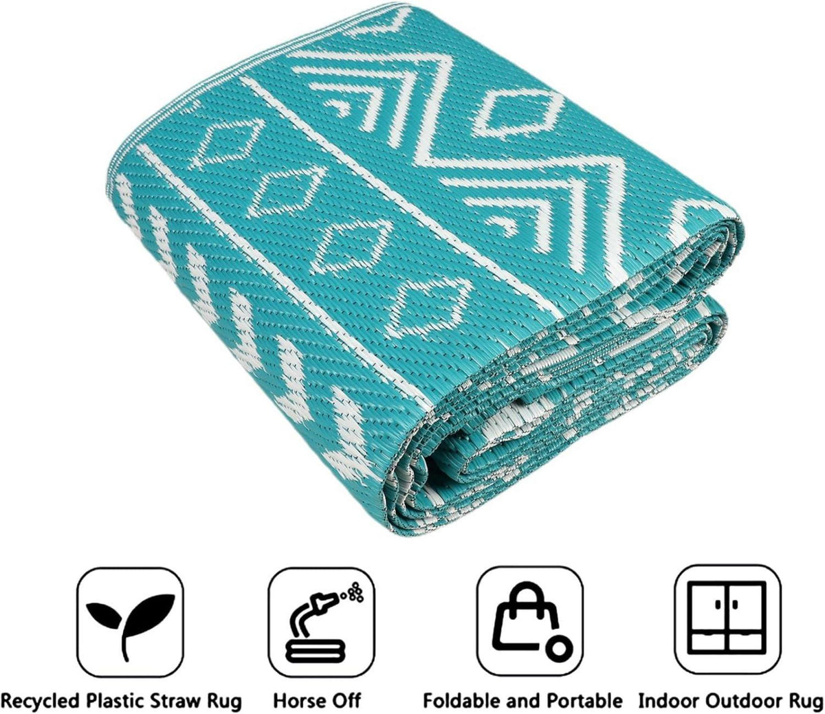 Outdoor Teppich wasserdicht Wendbar Gartenteppich Camping Matte