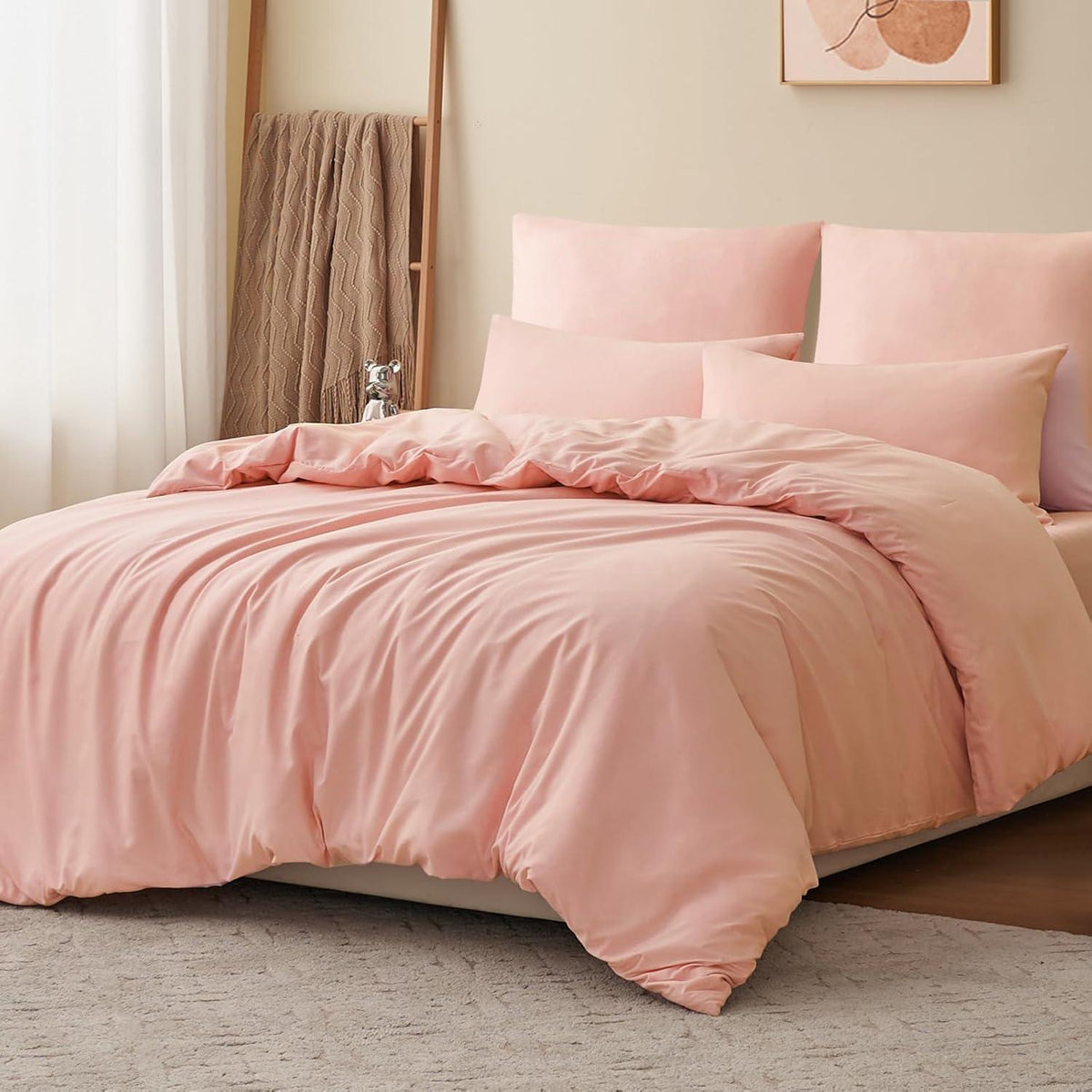 Bettwäsche 200x220 Rosa 3tlg. Mikrofaser Reißverschluss