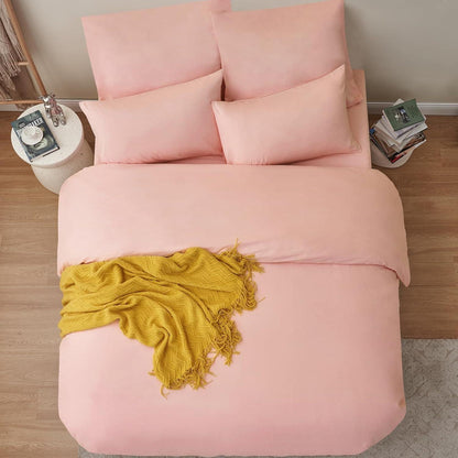 Bettwäsche Set 200x220 Rosa Mikrofaser Reißverschluss Pink
