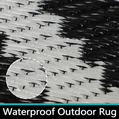 Wetterfester Outdoor Teppich Schwarz 150 x 245 cm