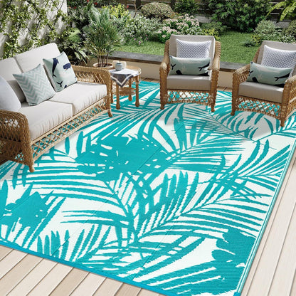 Wetterfester Outdoor Teppich für Terrasse Garten Balkon