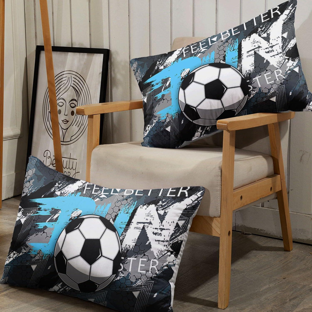 Fußball Bettwäsche Set für Kinder mit Graffiti-Druck 200x200 cm