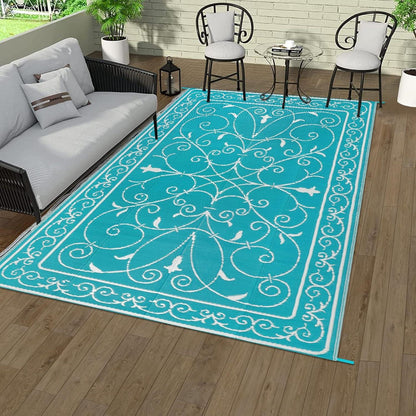 Terrassenteppich Wetterfest Outdoor Teppich Groß Gartenteppich Balkon 180x270cm