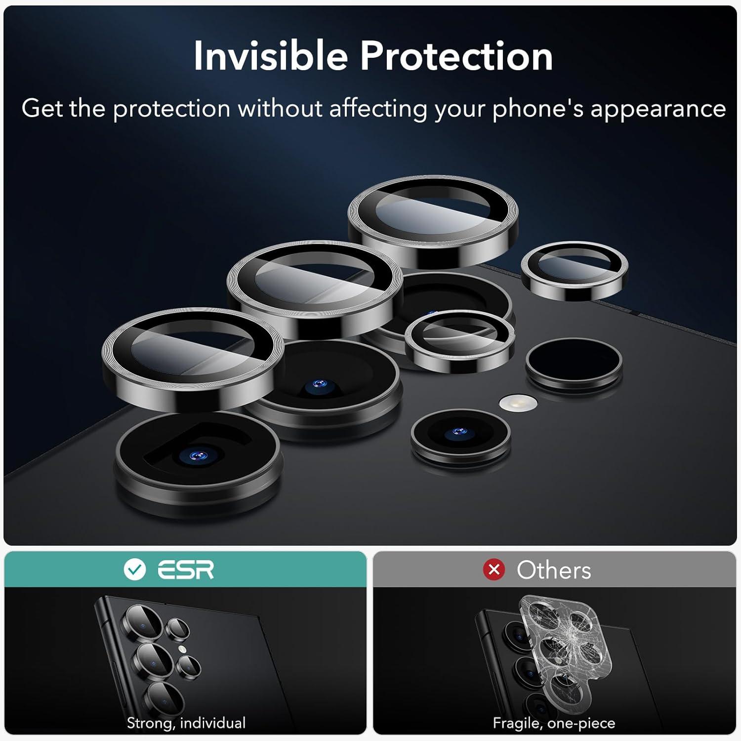 ESR Samsung Galaxy S24 Ultra Kameraschutz 2 Set Schwarz Glasschutzfolien