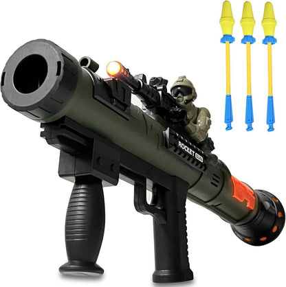 Toy Rocket Launcher mit LED-Effekten & 3 Schaumstoff-Raketen