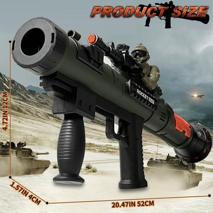 Rocket Launcher Toy Gun mit LED Sound Vibration - 3 Raketen