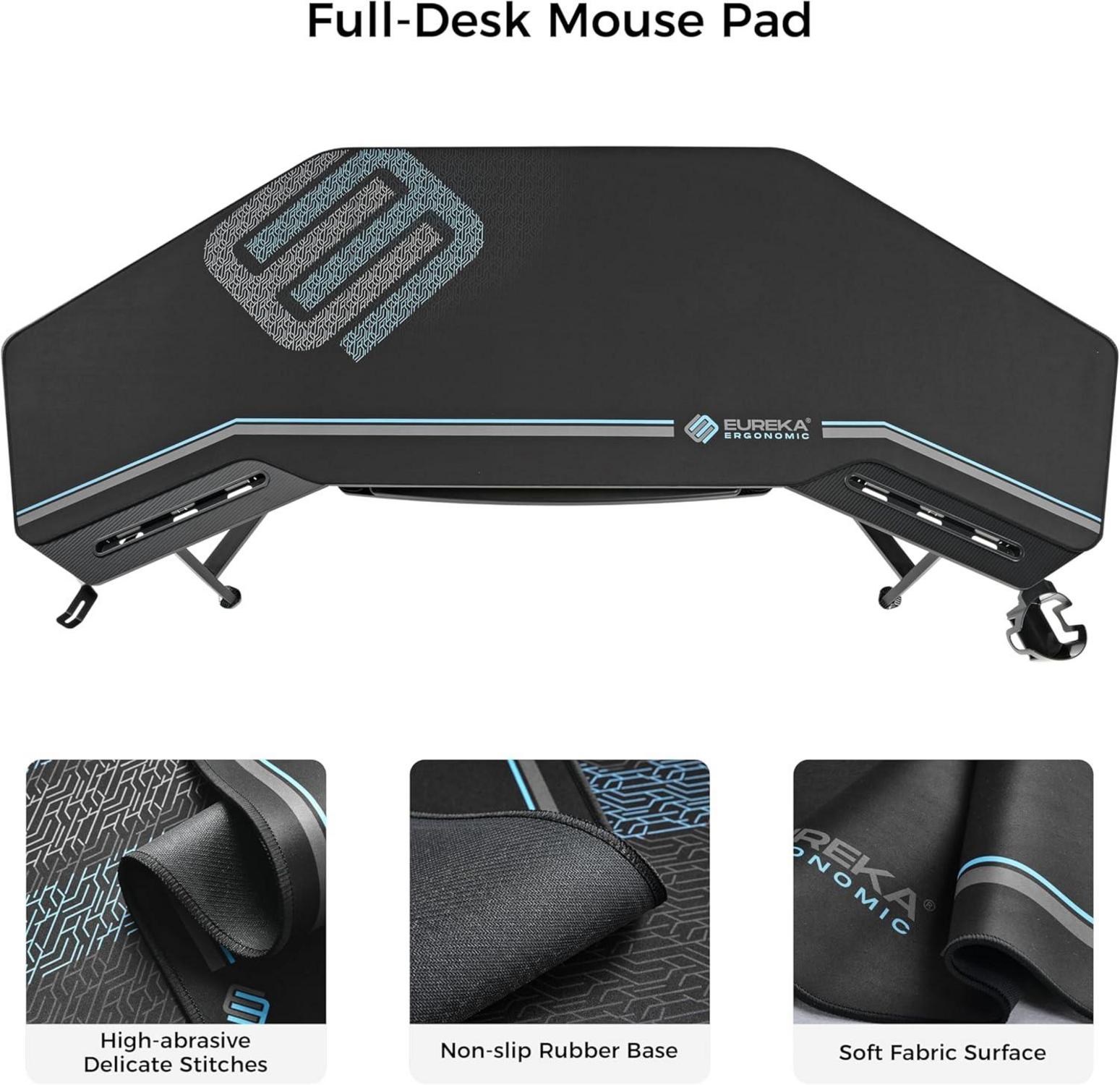 EUREKA ERGONOMIC Gaming Tisch LED 182x76cm Groß PC Computertisch Monitorständer Haken