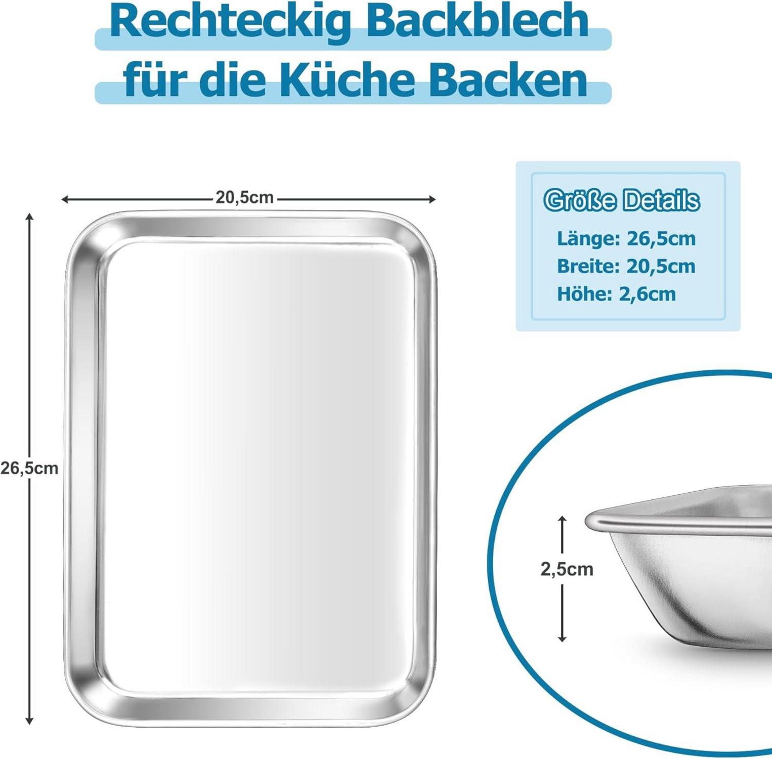 Homikit Edelstahl Backblech Rechteckig Spiegelpoliert