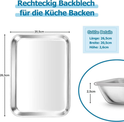 Homikit Edelstahl Backblech Rechteckig Spiegelpoliert