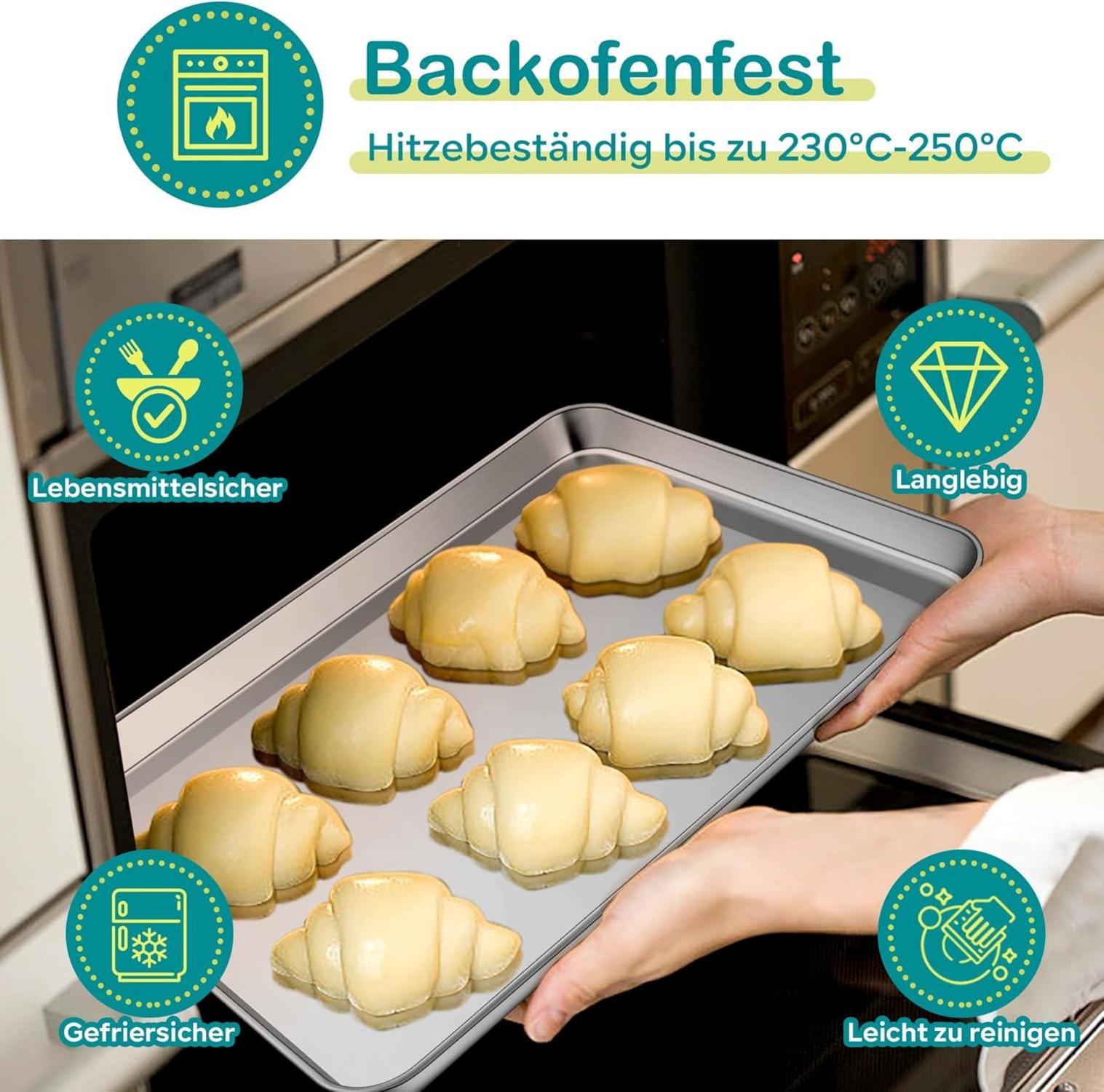 Homikit Edelstahl Backblech 40,6x30,6x2,5cm Spülmaschinenfest
