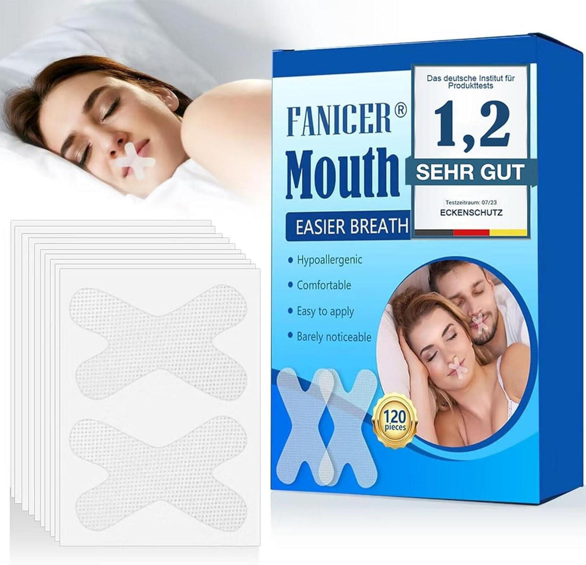 120er Pack Schnarchpflaster für besseren Schlaf