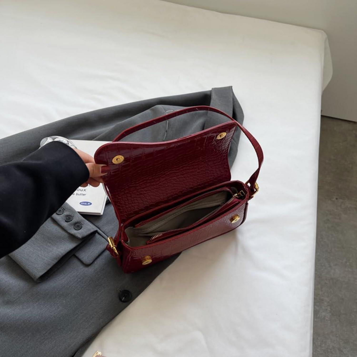 Handtasche Schultertasche Mädchen Vintage Leder Aesthetic