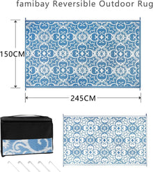Famibay Outdoor Teppich 150x245cm Wetterfest Balkon Terrasse