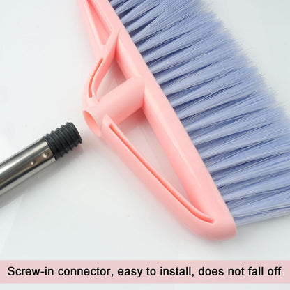 Besen Kehrschaufel Set Winddicht Langstiel Home Cleaning Kit Rosa