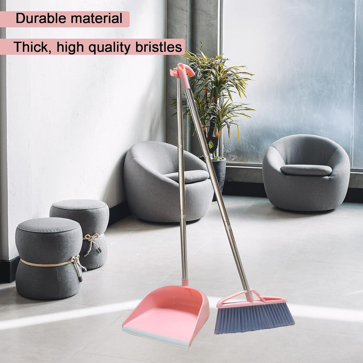 Kehrschaufel Besen Set Langstiel Rosa Home Cleaning Kit