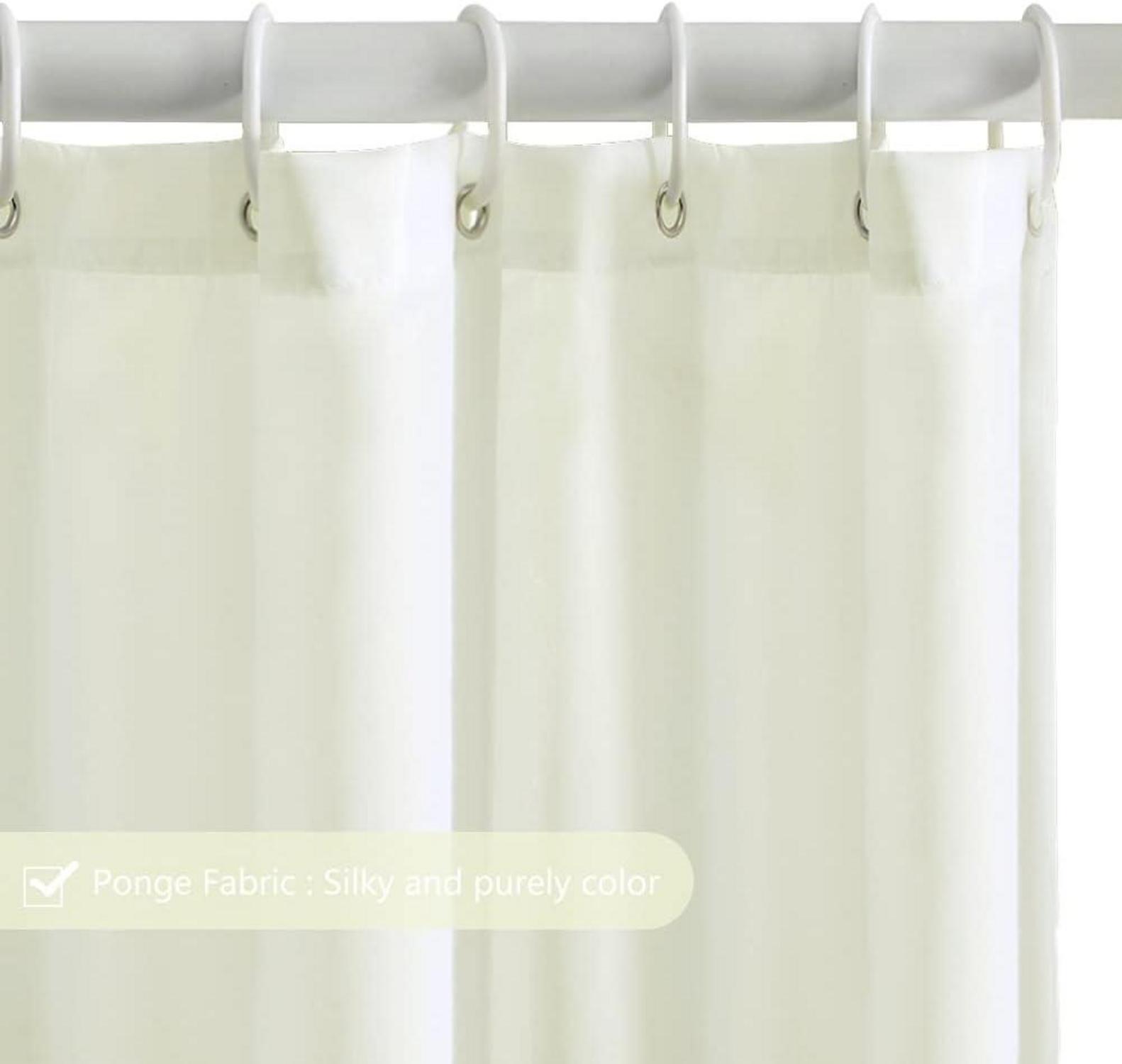 Duschvorhang 150x200cm Antischimmel Polyester Beige mit 10 Duschvorhanghaken