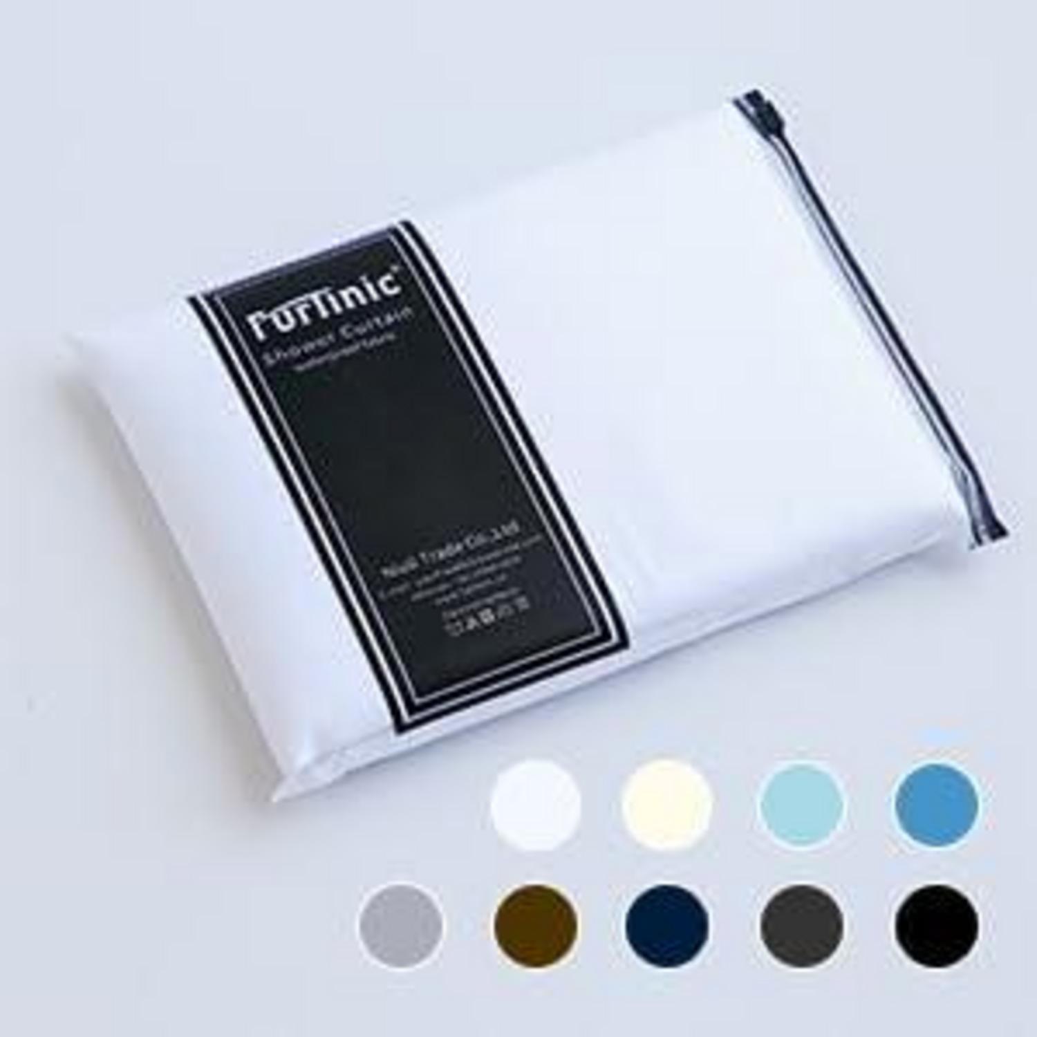 Modernes Furlinic Duschvorhang-Set Weiß 150x200 Stoff Badewanne Textil Robust